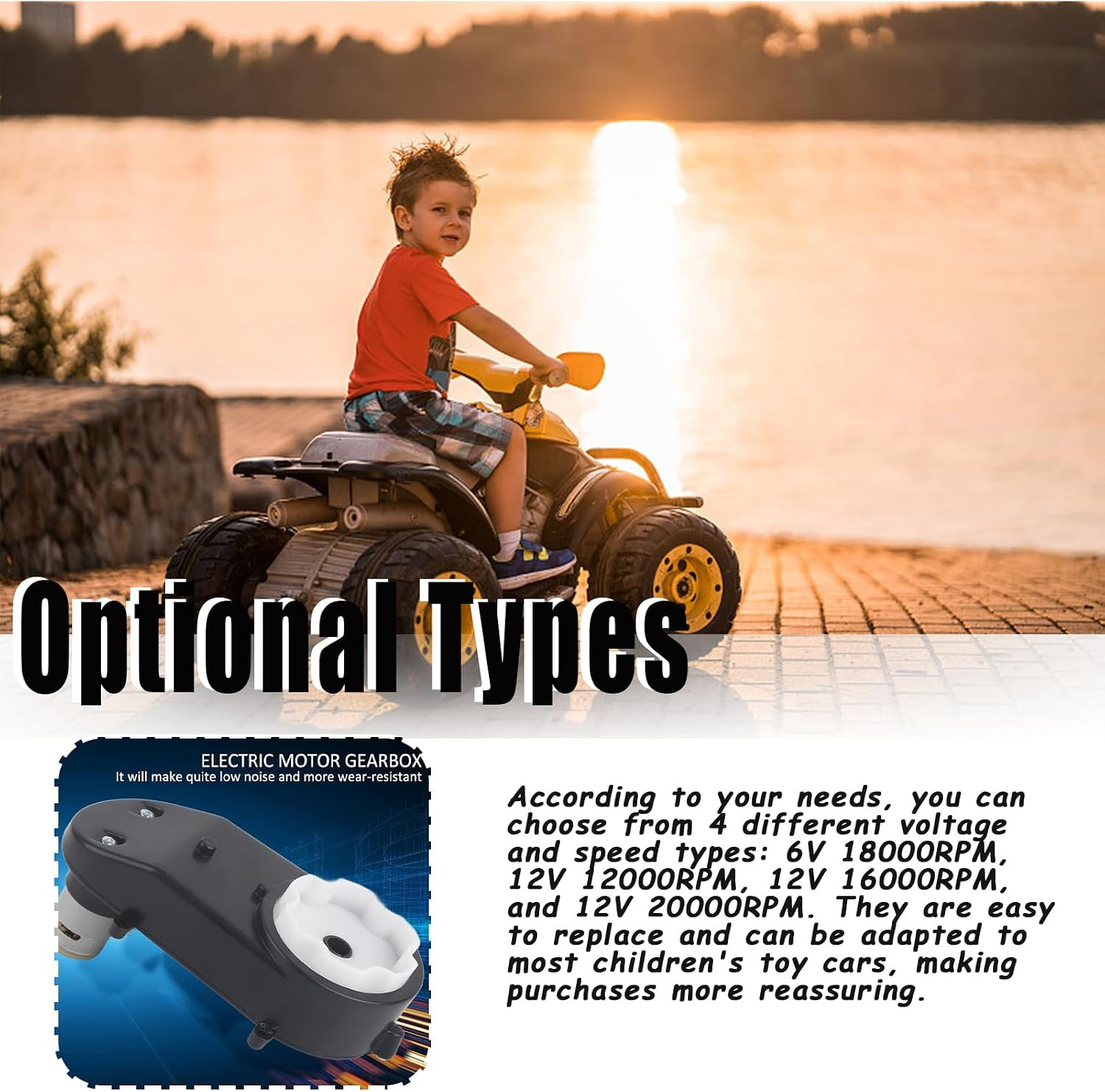 RS390 Electric Motor Gearbox 6V/12V 12000-20000RPM for Kids Car Toy Electric