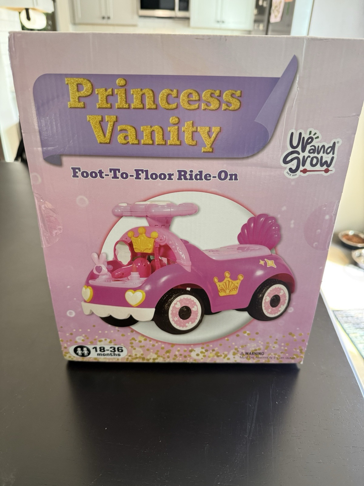 Princess Vanity Foot-To-Floor Ride-On – Pink Toddler Ride-On Toy (NEW in Box!)