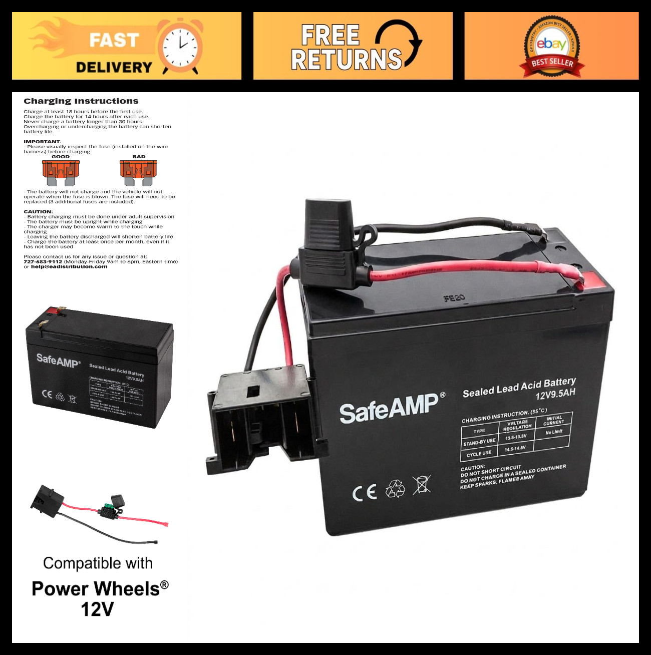 12V Replacement Battery for Power Wheels Ride-On Toys – High Performance & Durab