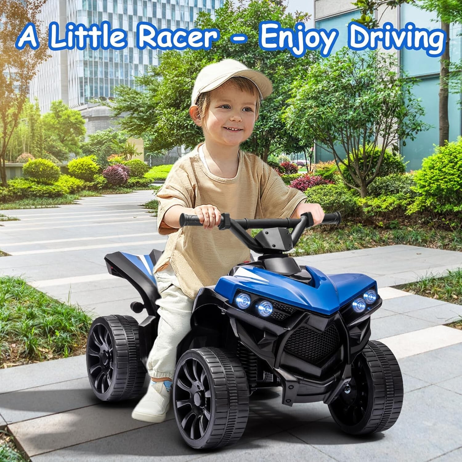 Kids Ride On Electric ATV Off-Road Quad Car 6V Battery Powered 55 LBS Load Blue