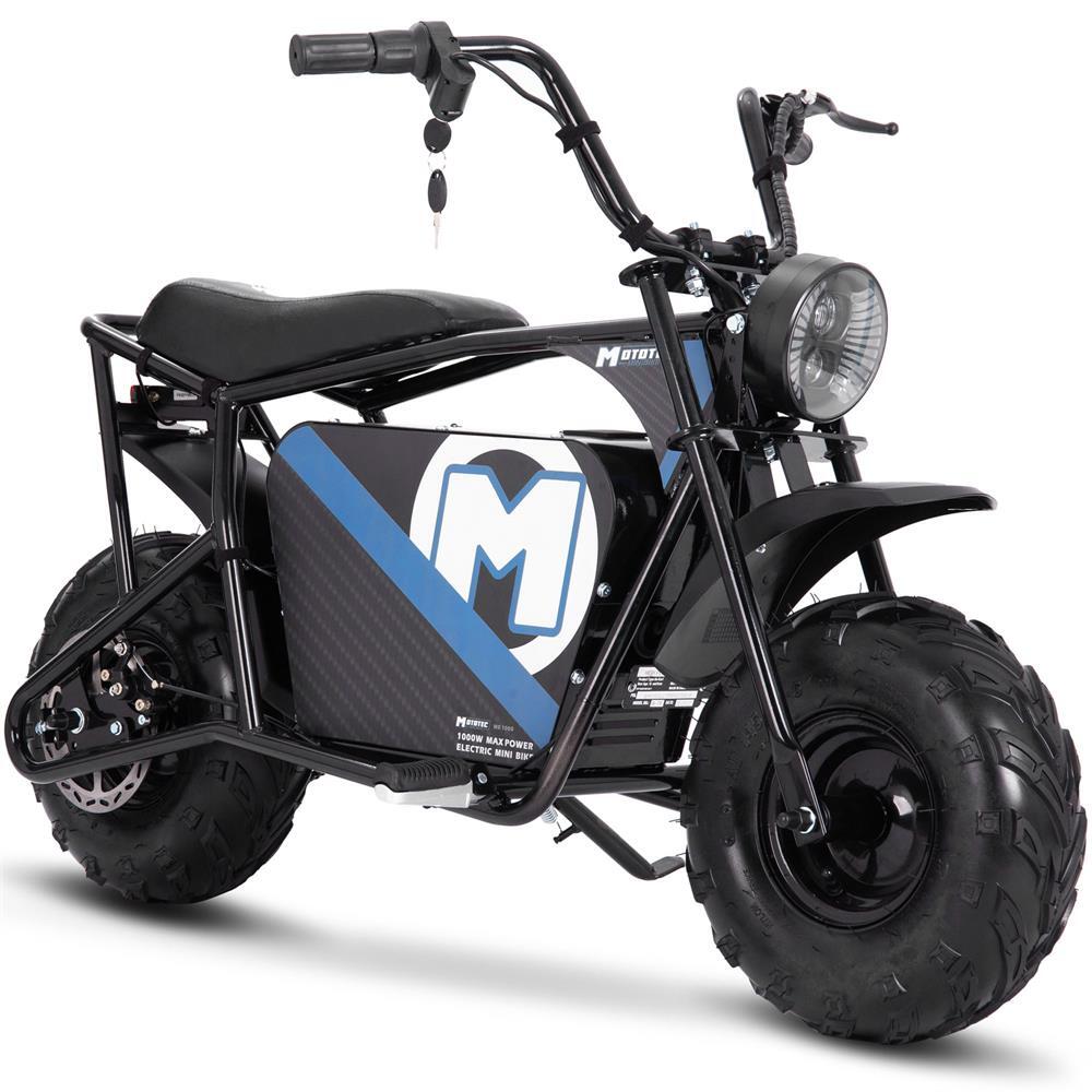 MotoTec 48v 1000w Electric Lithium Powered Mini Bike Speed upto 20MPH – Black ✅