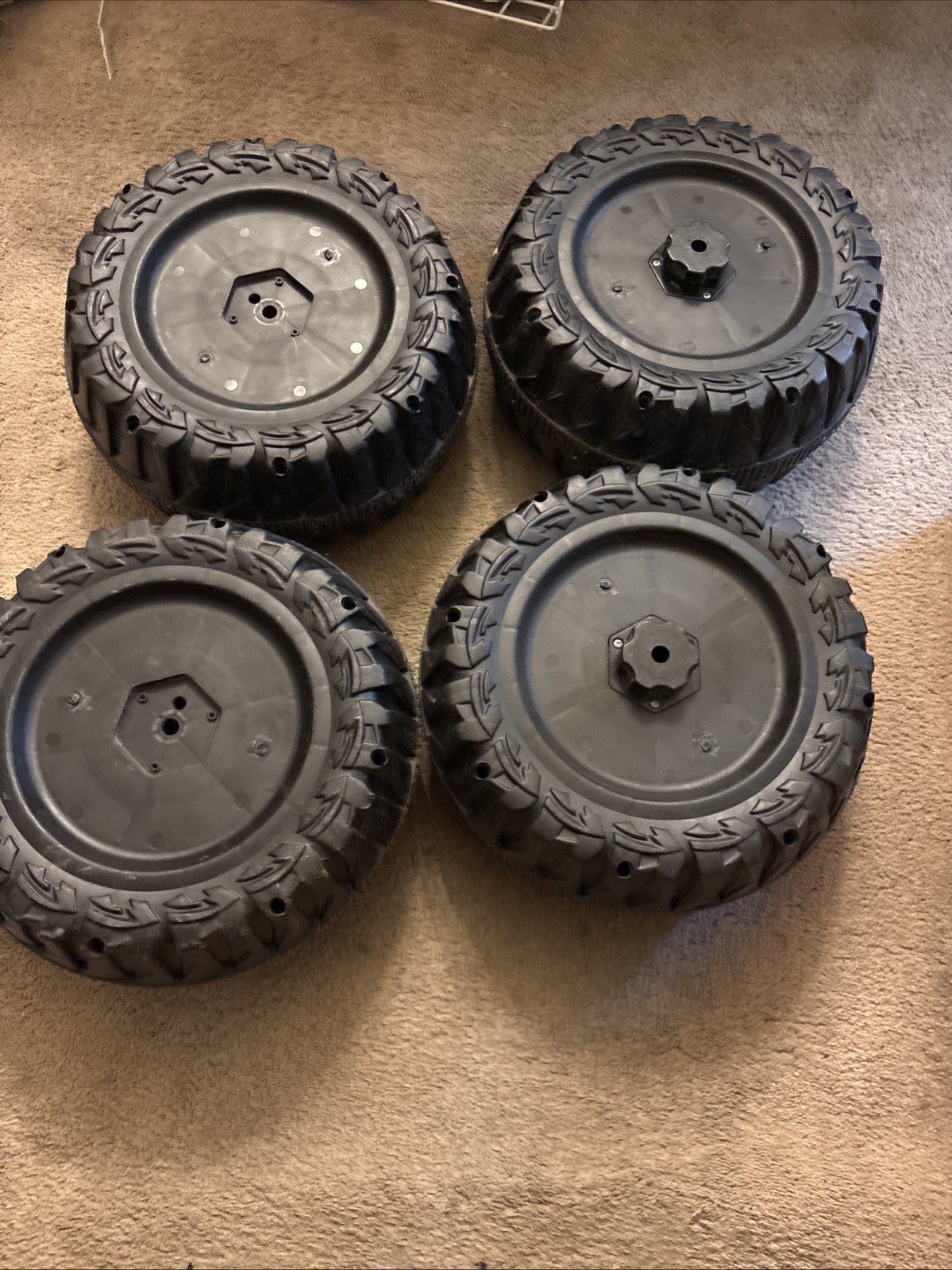 Toy Kids Ride On Car Wrangler GoodYear Jeep Excavator 4×4 Wheels & Hubcaps