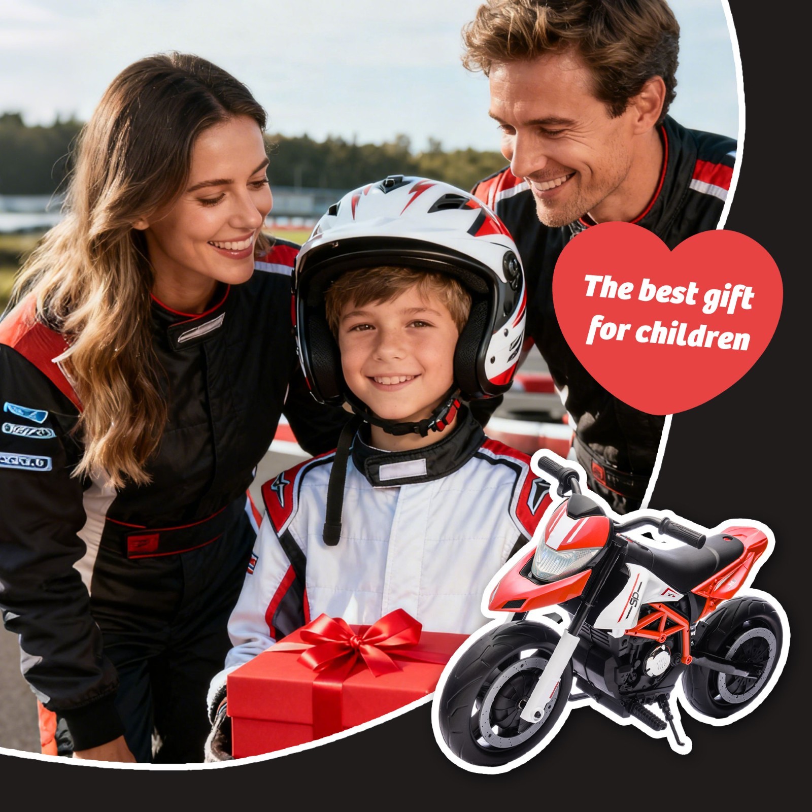 24V Kids Electric Motorcycle Ride On Toys Electric Bike for age 6+, Red