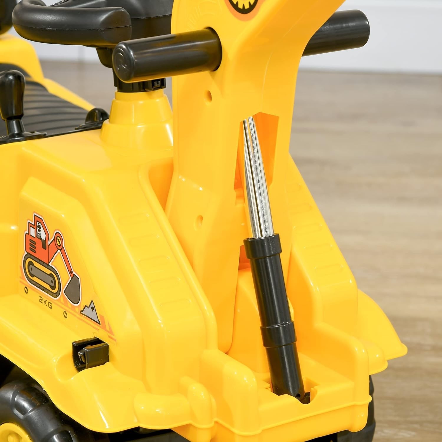 Imaginative Play Excavator Ride On Toy with Front Loader & Storage for Toddlers