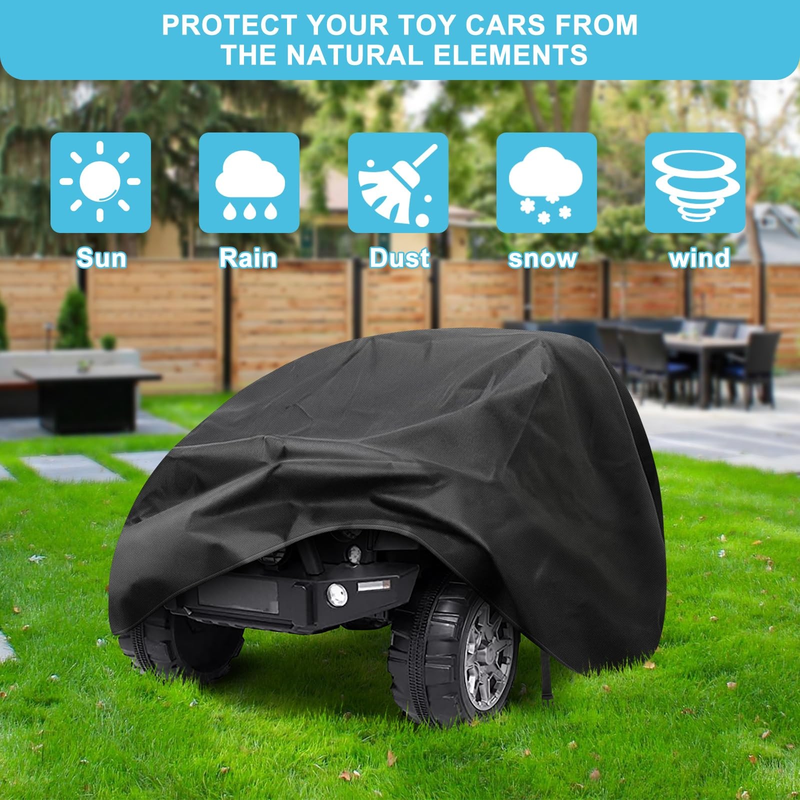 Kids Ride-On Toy Car Cover, Outdoor Wrapper Resistant Protection for Electric…