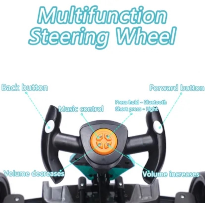 12V Electric Kids Pedal Go Kart,Folder Go Kart,Outdoor Ride On Toy With Adjustab