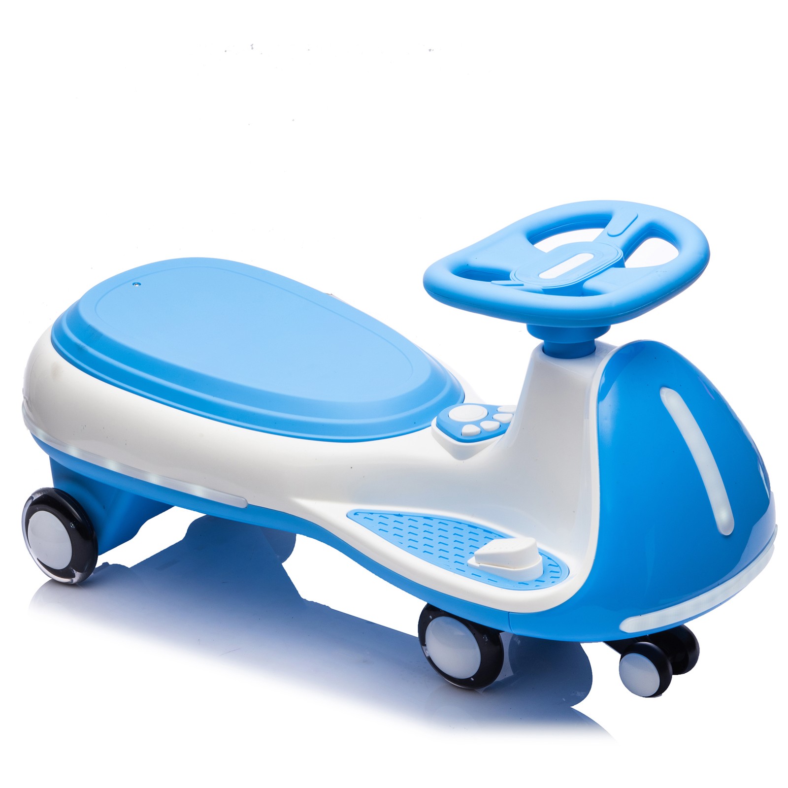 12V Wiggle Car Electric Ride on Toy with LED Lights Flashing Wheels for Kids 3-8