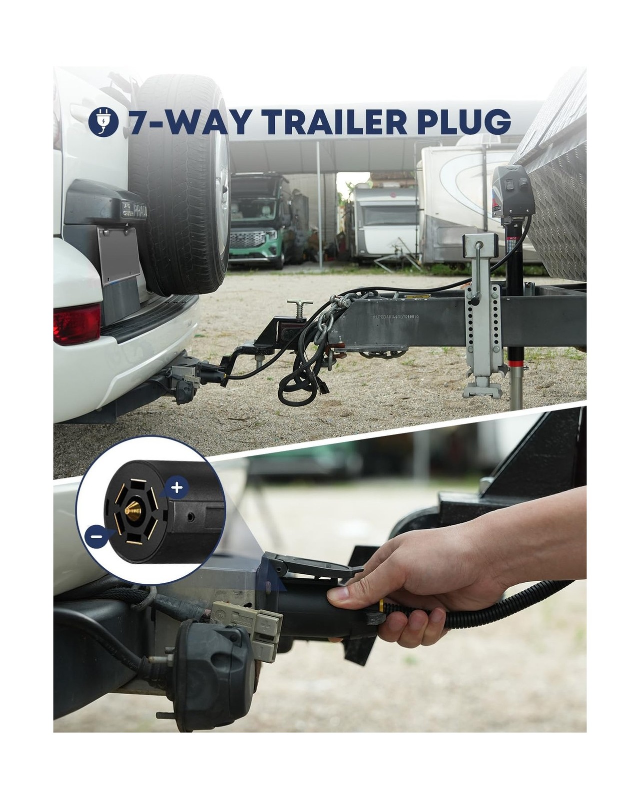 Kohree Electric Trailer Jack 6000 lbs with 7-Way Connector, Heavy Duty RV Ele…