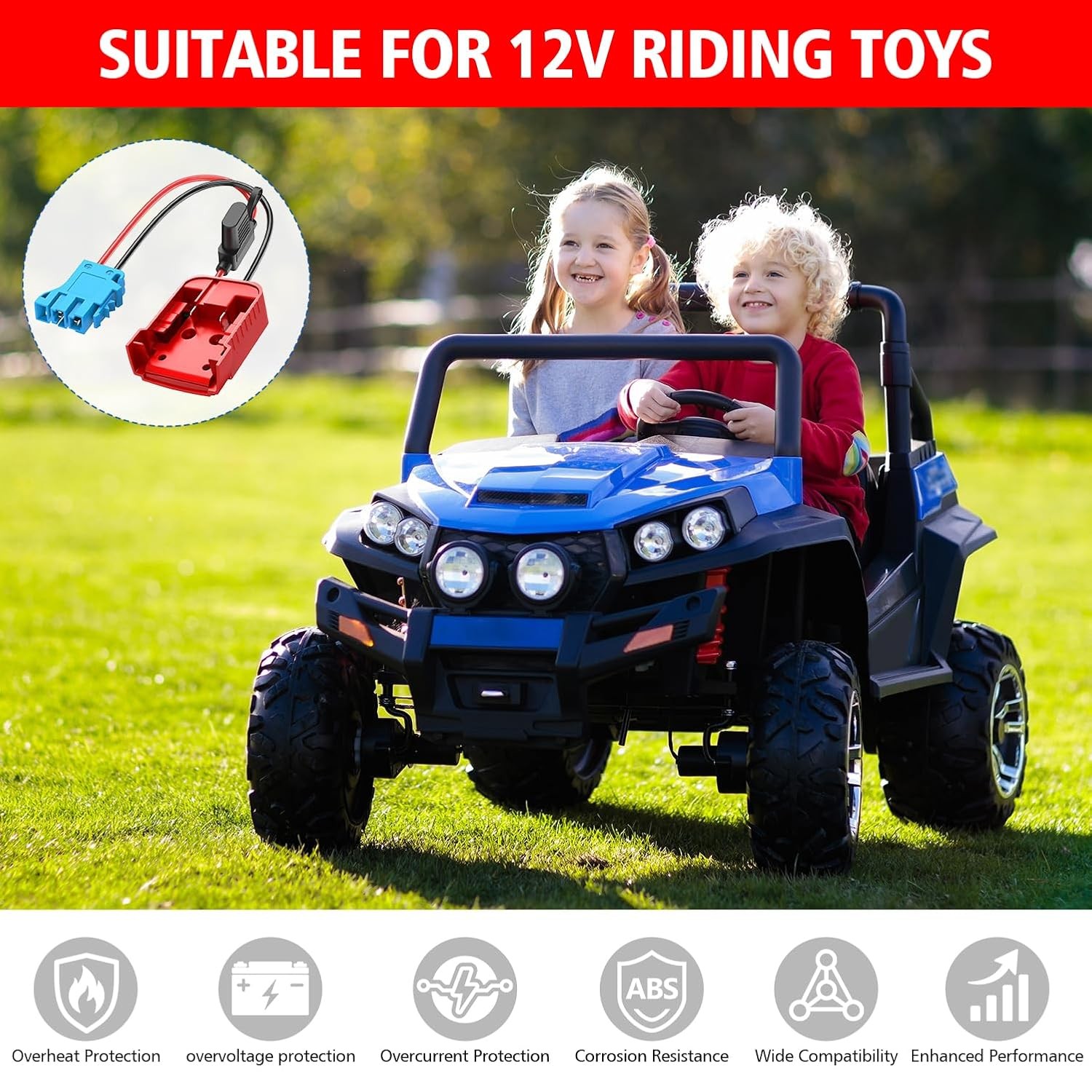 Power Wheel Adapter Peg Perego 12V Ride On Toy Battery Connector Convert