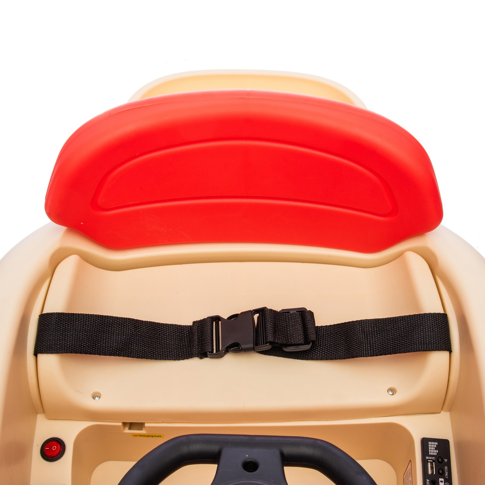 12V Kids Ride On Electric Bumper Car Cute Hamburger Design Storing Space For 2-5