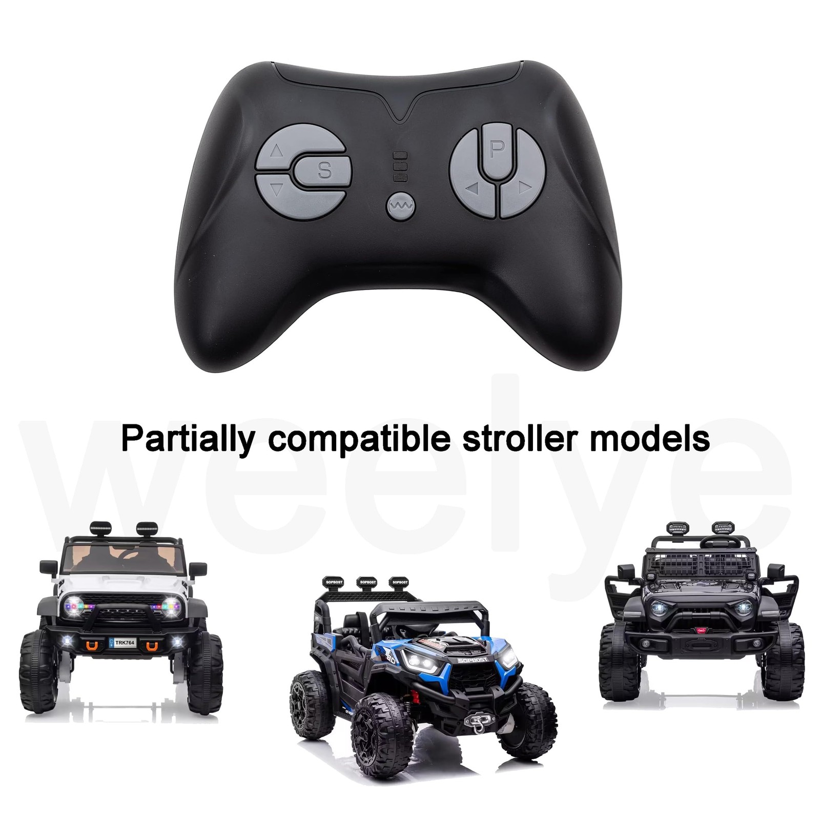 JR1839 Black Kids Powered Ride on car 2.4G Bluetooth Remote Control Accessori…