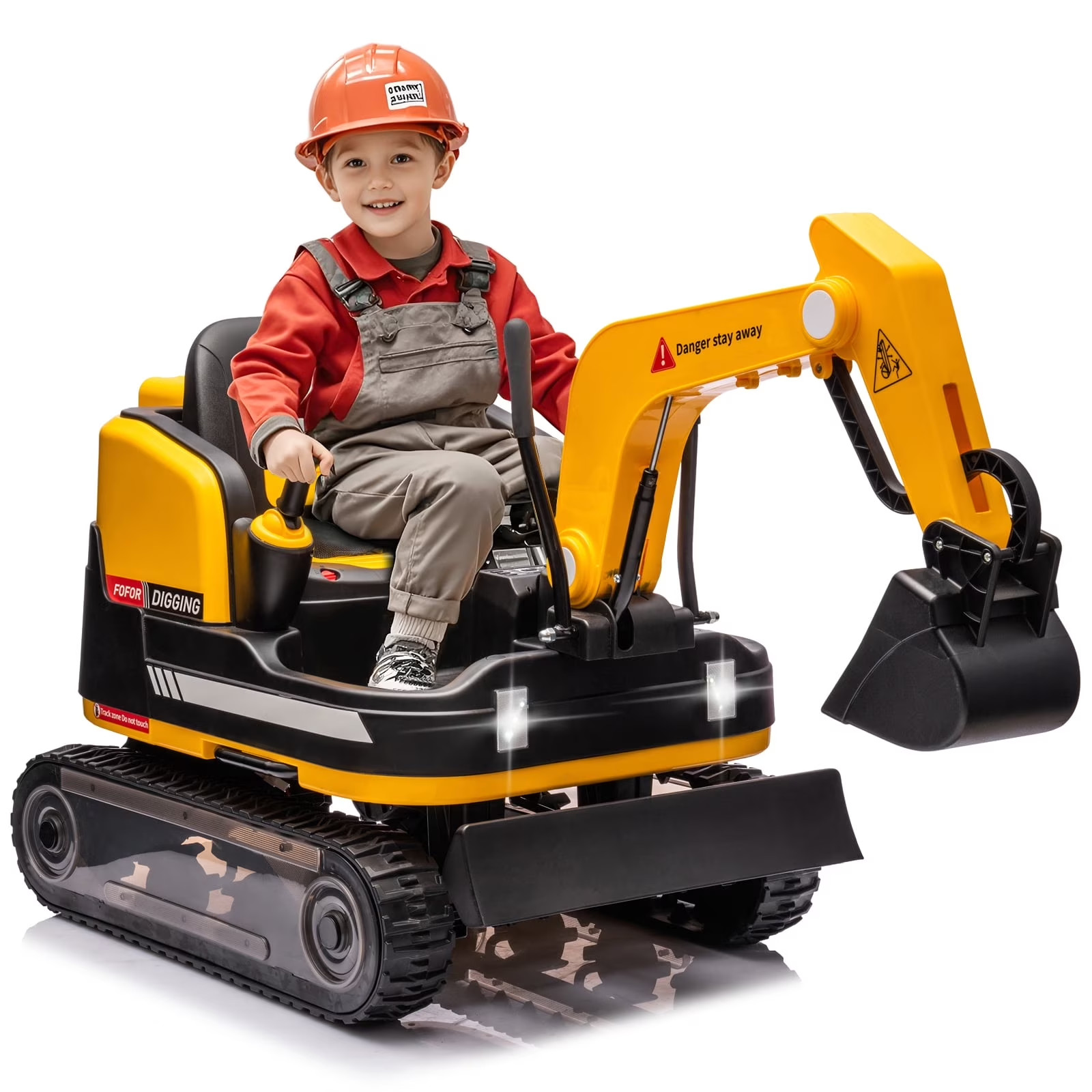 12V Electric Kids Ride On Excavator Bulldozer Remote Control 360 Degree Rotating