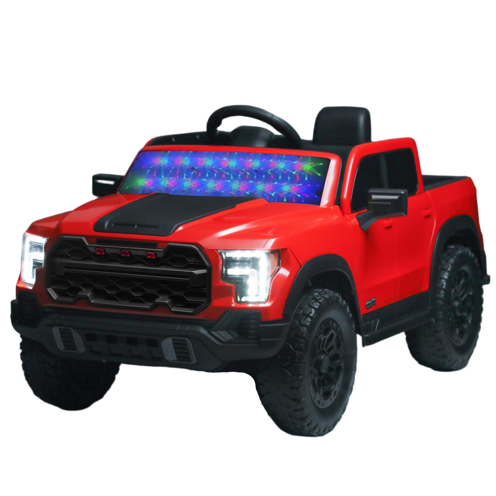 12V Kids Ride-On Car Remote Control, 4-Wheel Shock Absorption 3-6 Years Red