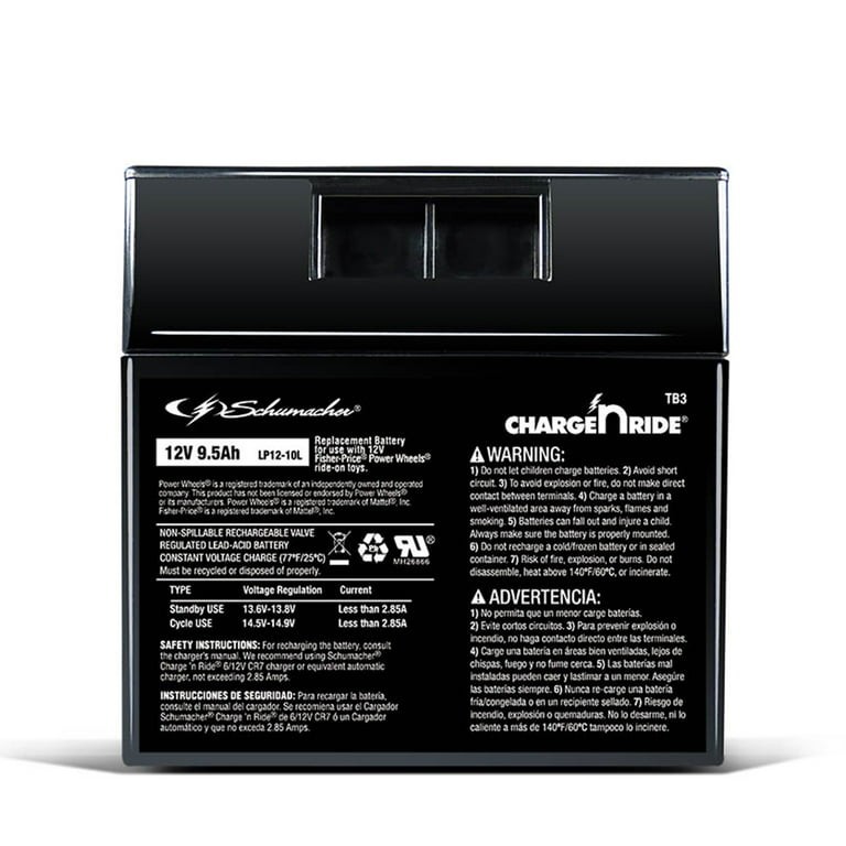 Schumacher Charge‘n Ride Rechargeable 12v 9.5Ah TB3 Battery Power Wheels G5894🆕