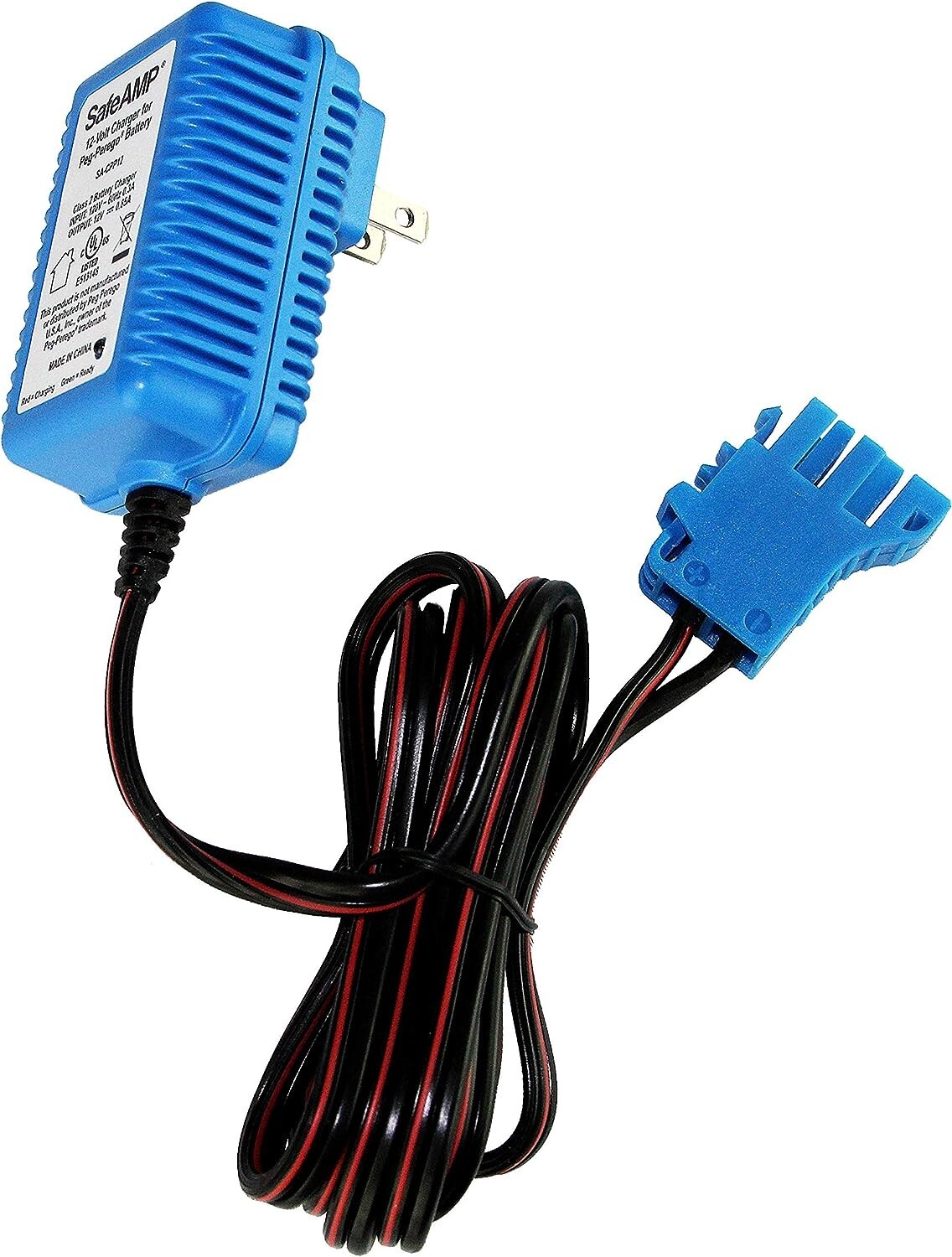 SafeAMP 12 Volt UL LISTED Battery Charger Compatible With Peg 12V Battery Blue