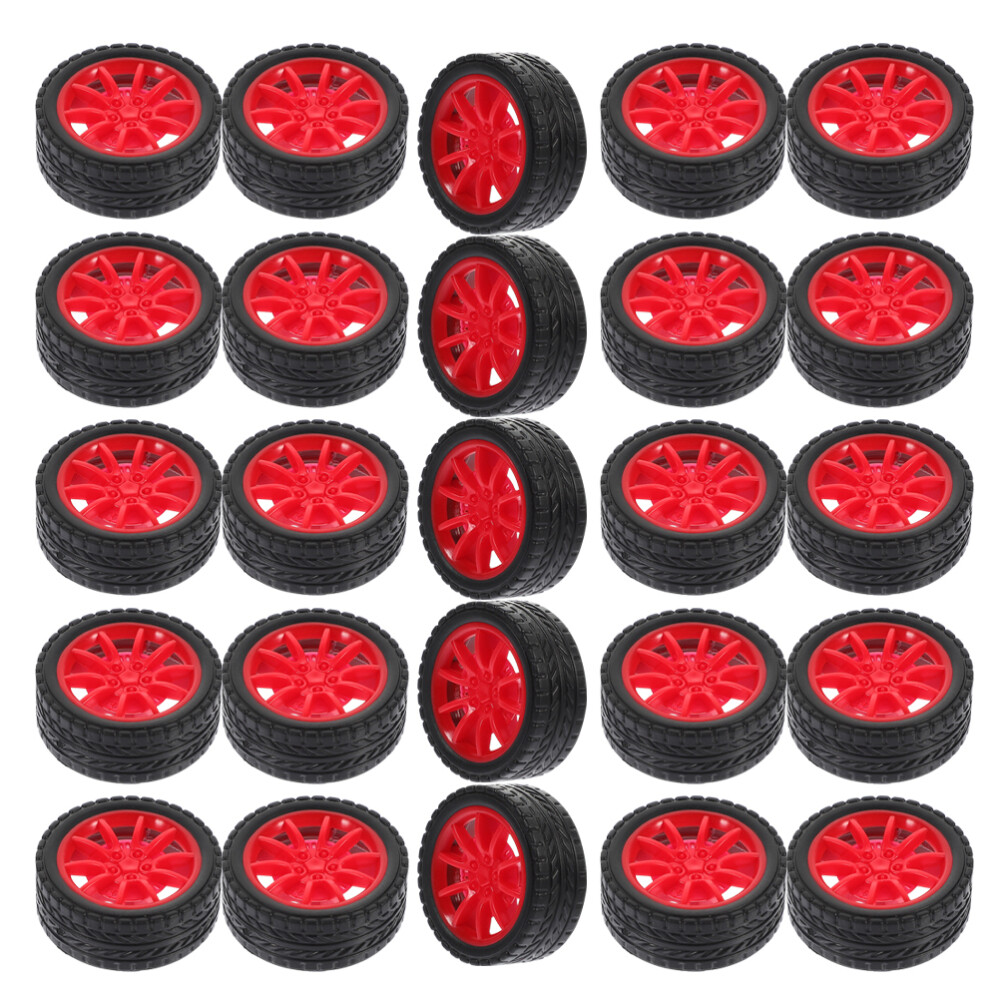 25pcs Car Toys Wheels DIY Kids Car Assemble Wheels Small Toy Truck Car Wheels
