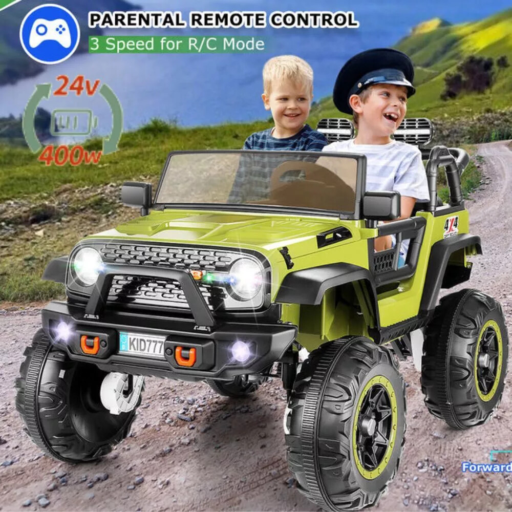2 Seater Ride On Car for Kids 2WD/4WD 24V Off-Road Electric Truck with Remote