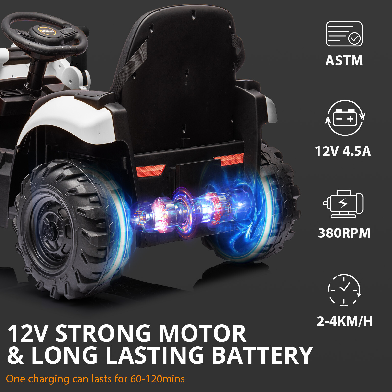 4 In 1 Ride On Excavator & Bulldozer, Kids Electric Vehicle With Remote Control