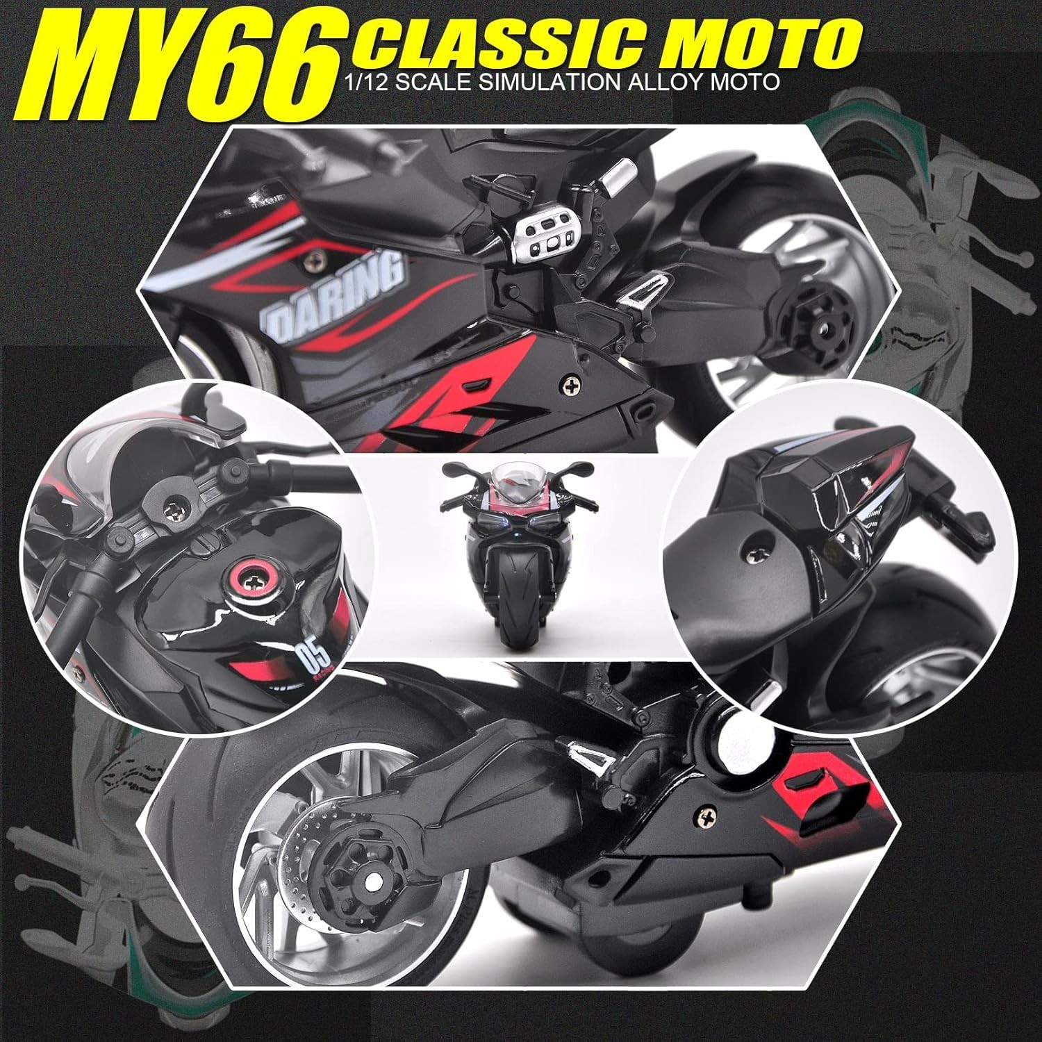 Authentic Alloy Pull Back Motorcycle Toy Kids Christmas Gift