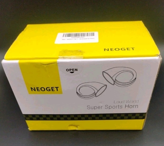 NEOGET Car Horn 12V Super Loud Electric Waterproof High Low Daul Tone (open box)