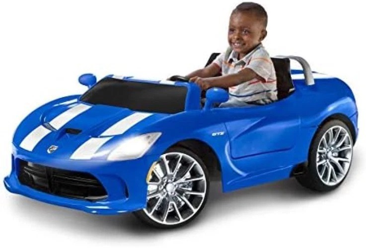 Kid Trax 12V Charger for Dodge Viper & Police Car – Reliable Black and Blue Plug