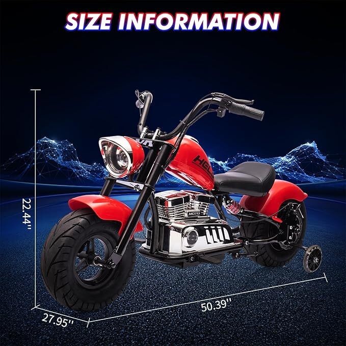 Kids Electric Off-Road Dirt Bike 36V Motorcycle with Top Speed of 16.5 Mph LED