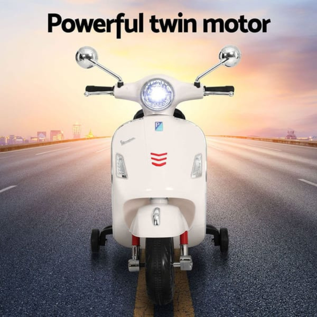 Licensed Kids Vespa GTS Electric Scooter Ride On Bike White