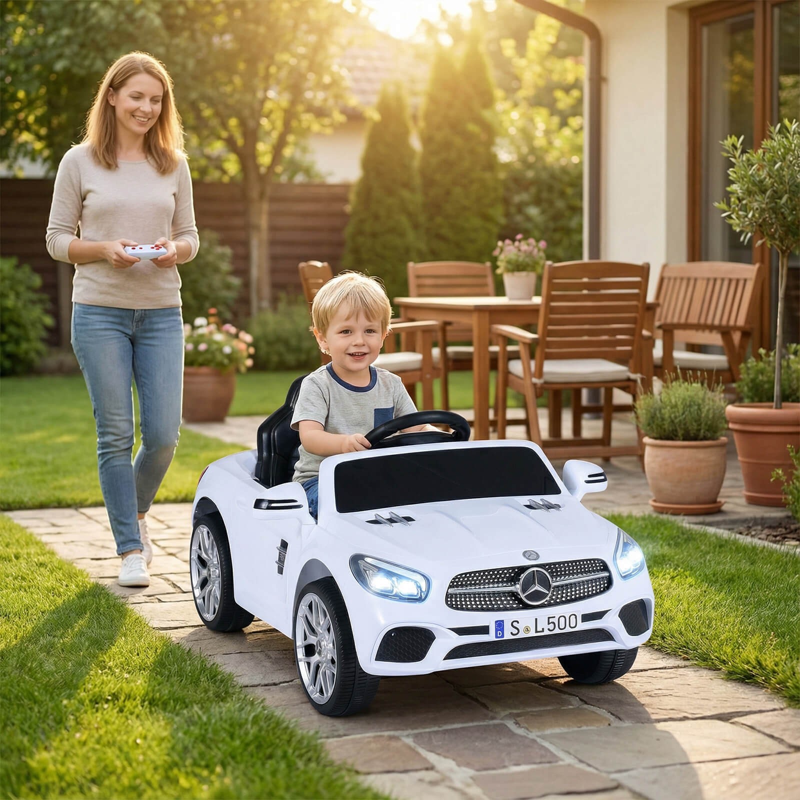 Licensed Mercedes-Benz SL R231 Kids Ride on Car 12V Electric Vehicle w/ Music