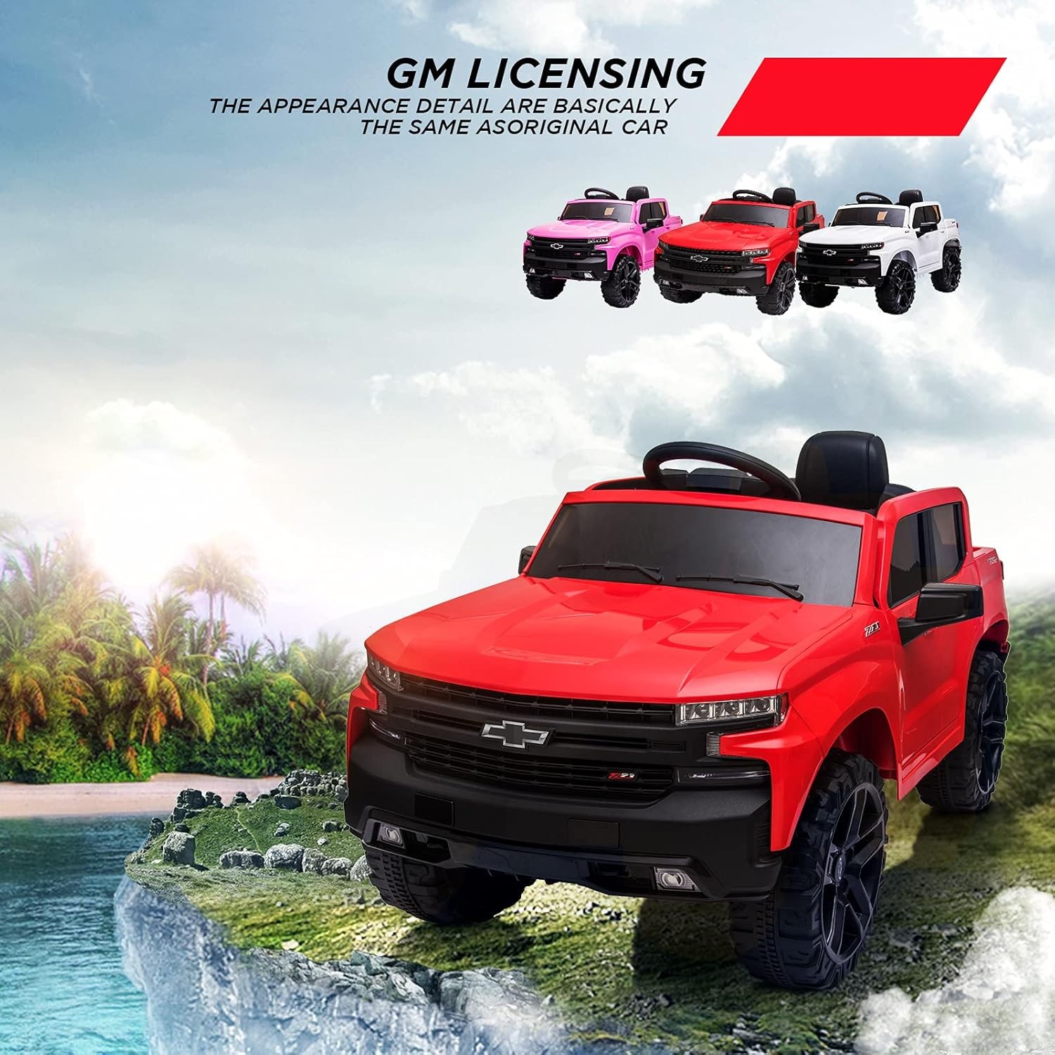 12V Kids Ride-On Truck with Remote Control Electric Car for Toddlers Toys 2-5Y