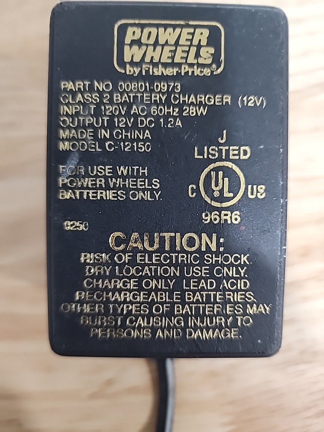 L@@K P# 00801-0973 – Power Wheel Battery Adapter By Fisher Price Model: C-12150