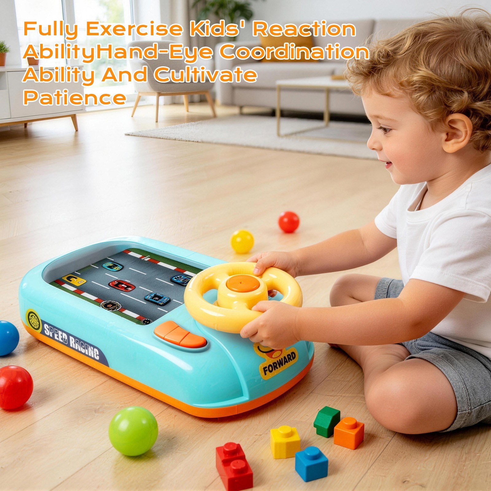 Racing Car Steering Wheel Driving Adventure Game Toy Simulation Racing for Kids