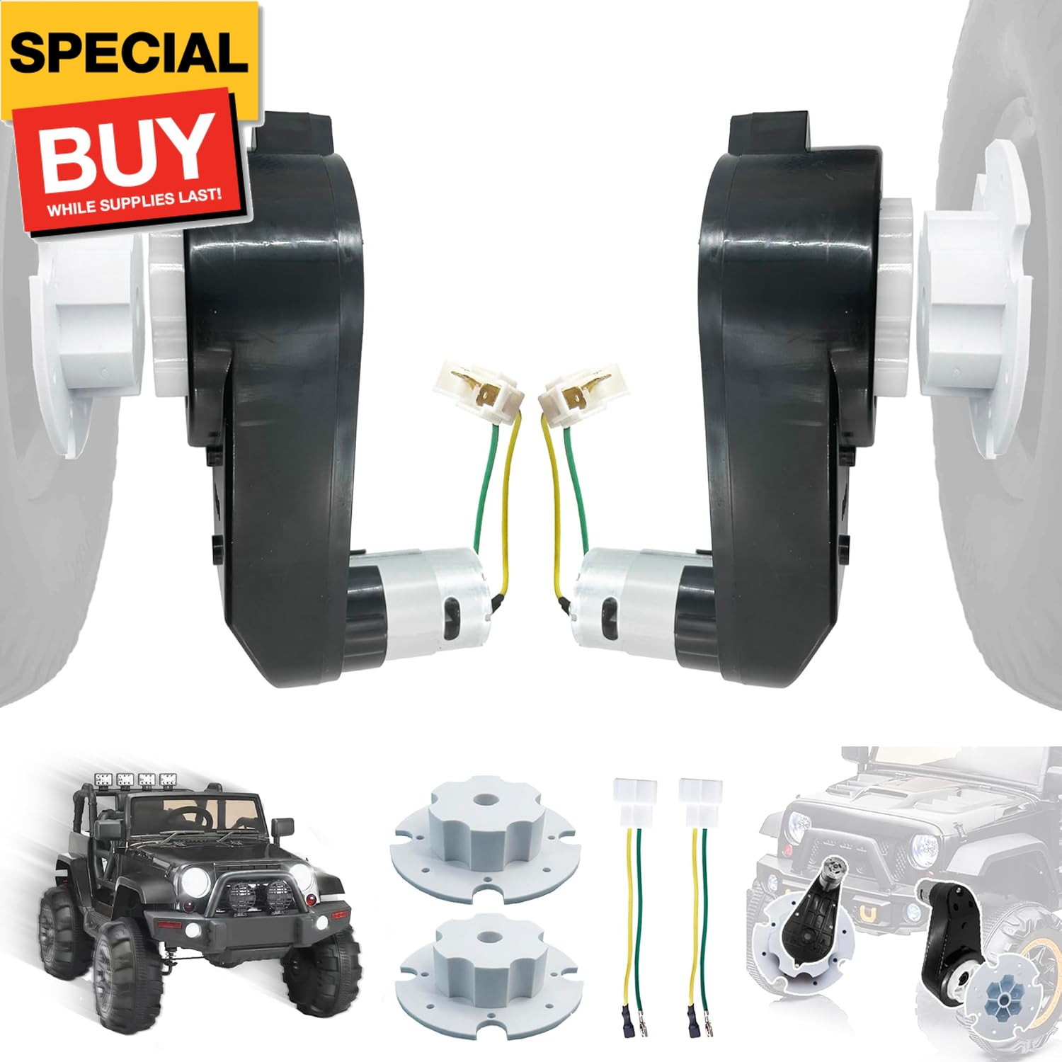 2PCS Kids Ride On Car Gearbox 12V RS550 40000RPM High-Speed Motor Gearbox for Po