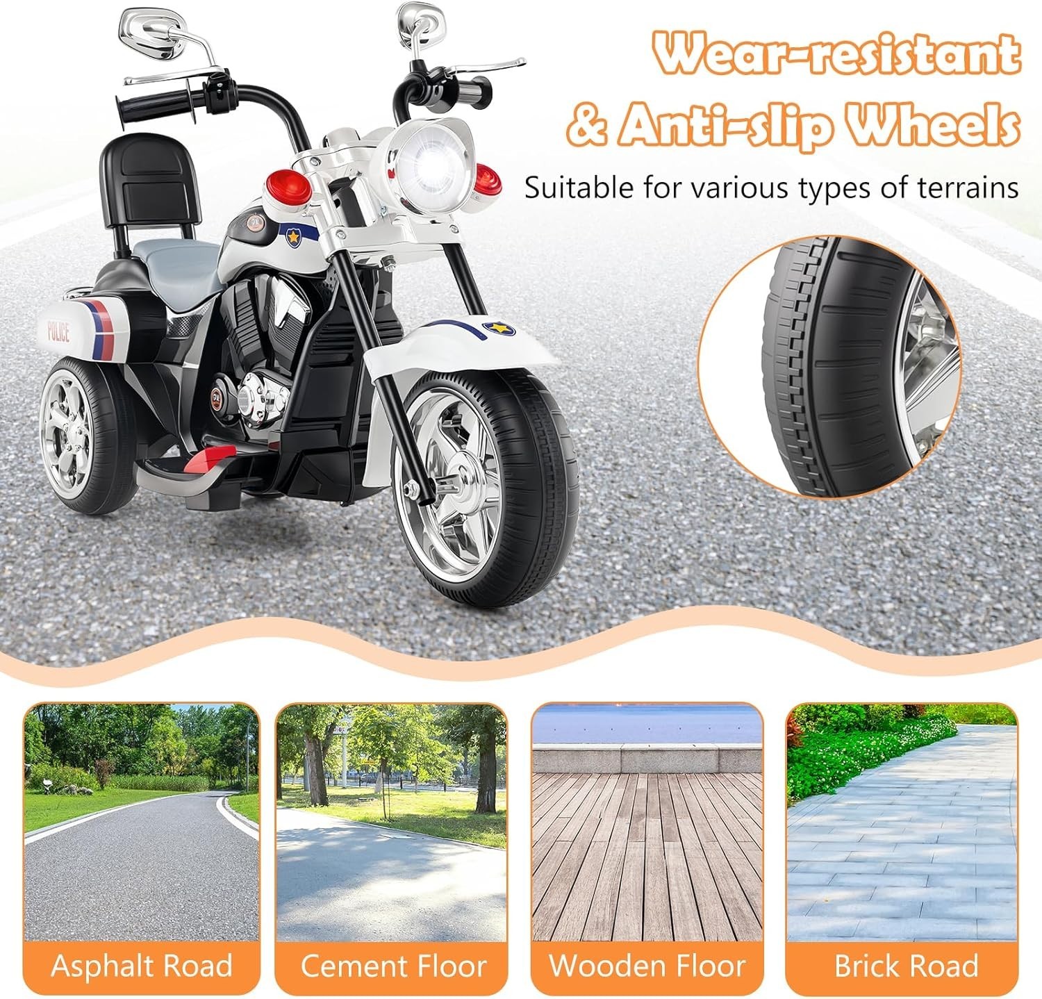 Durable Electric Kids Motorcycle for Boys Girls