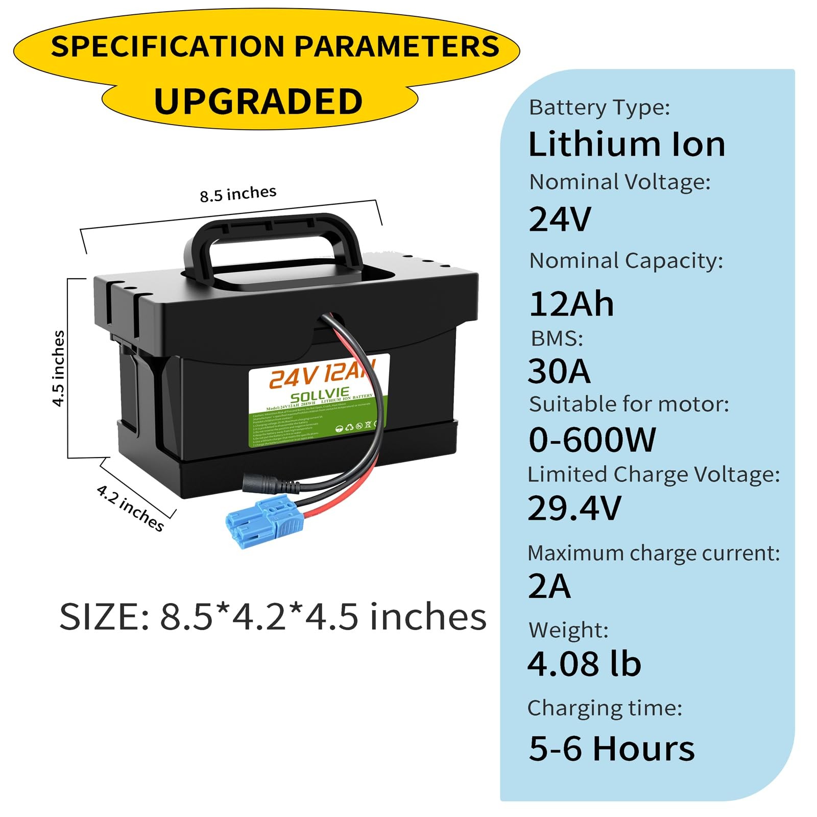 Upgraded 24V 8Ah Lithium Battery For Dynacraft UTV