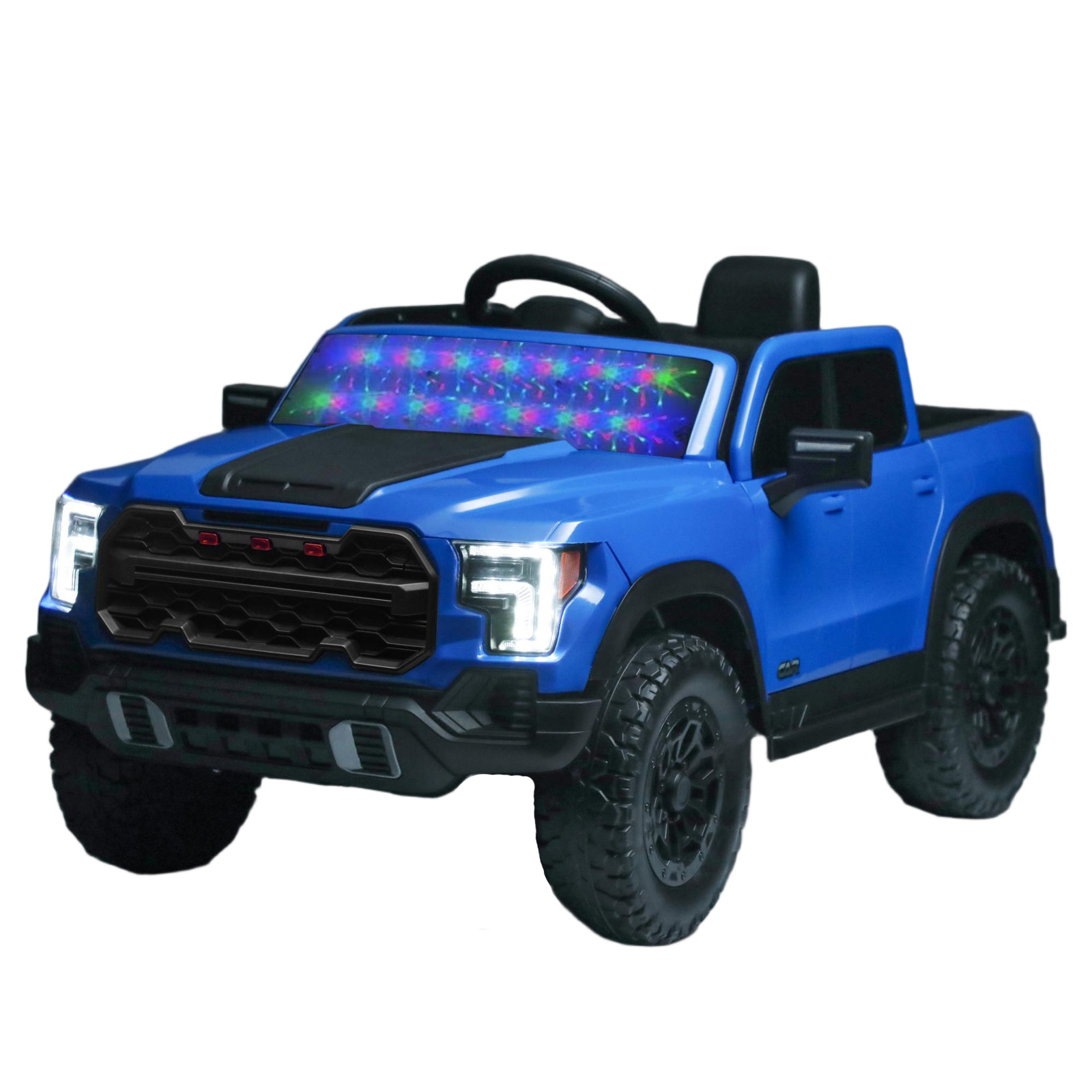 12V Kids Ride-On Car Remote Control, 4-Wheel Shock Absorption 3-6 Years Blue