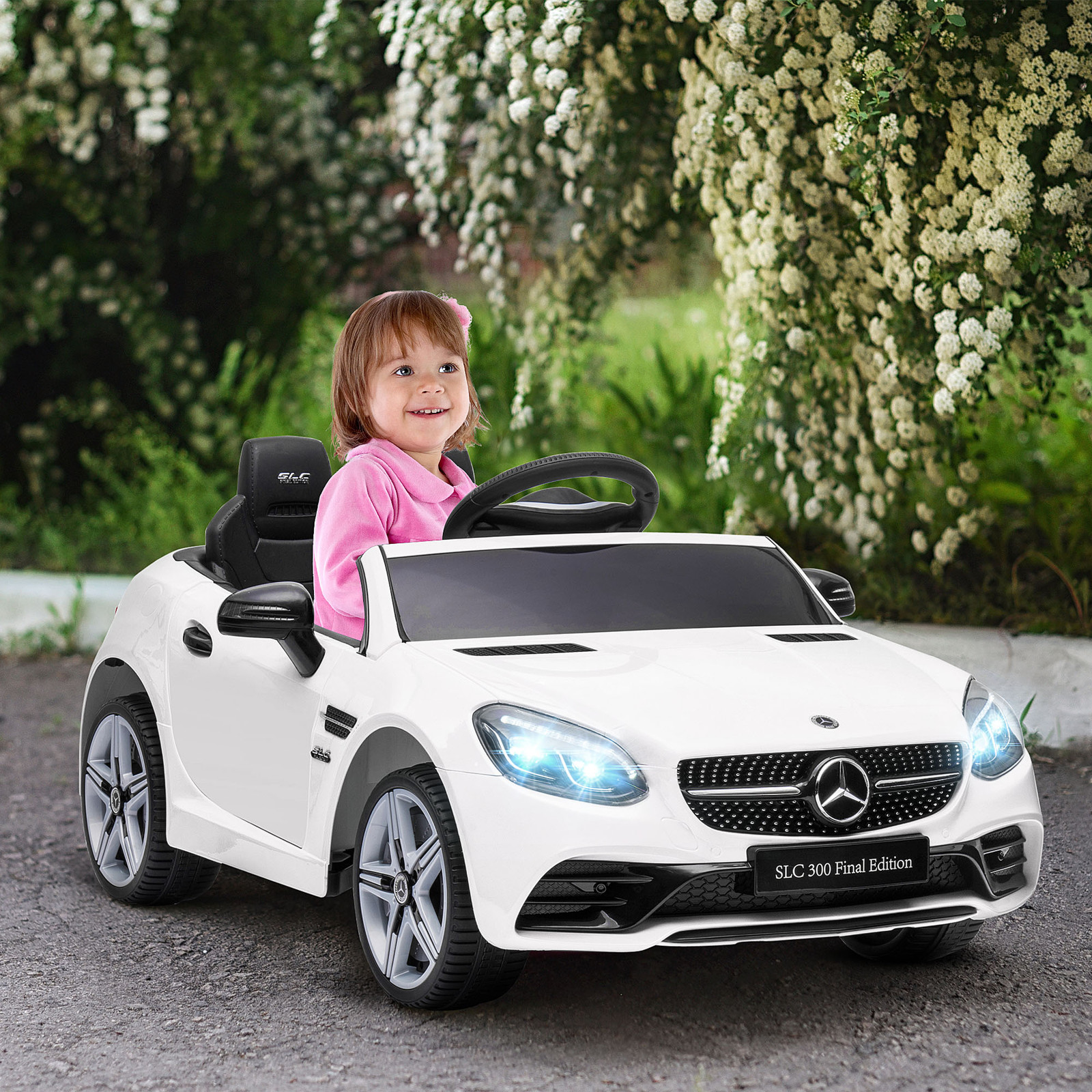 12V Ride On Toy Car for Kids with Remote Control, White