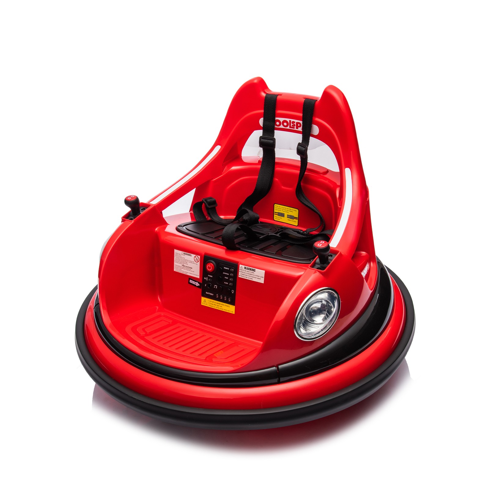 12VKids Bumper Car,Remote Control,LED & Bluetooth,360° Spin, 2WD,1.5-5 Years Old