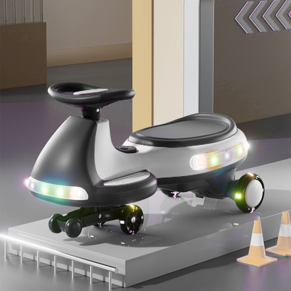 Anti-Rollover Electric Wiggle Car, LED & Music, Indoor Outdoor Use for Kids 3+