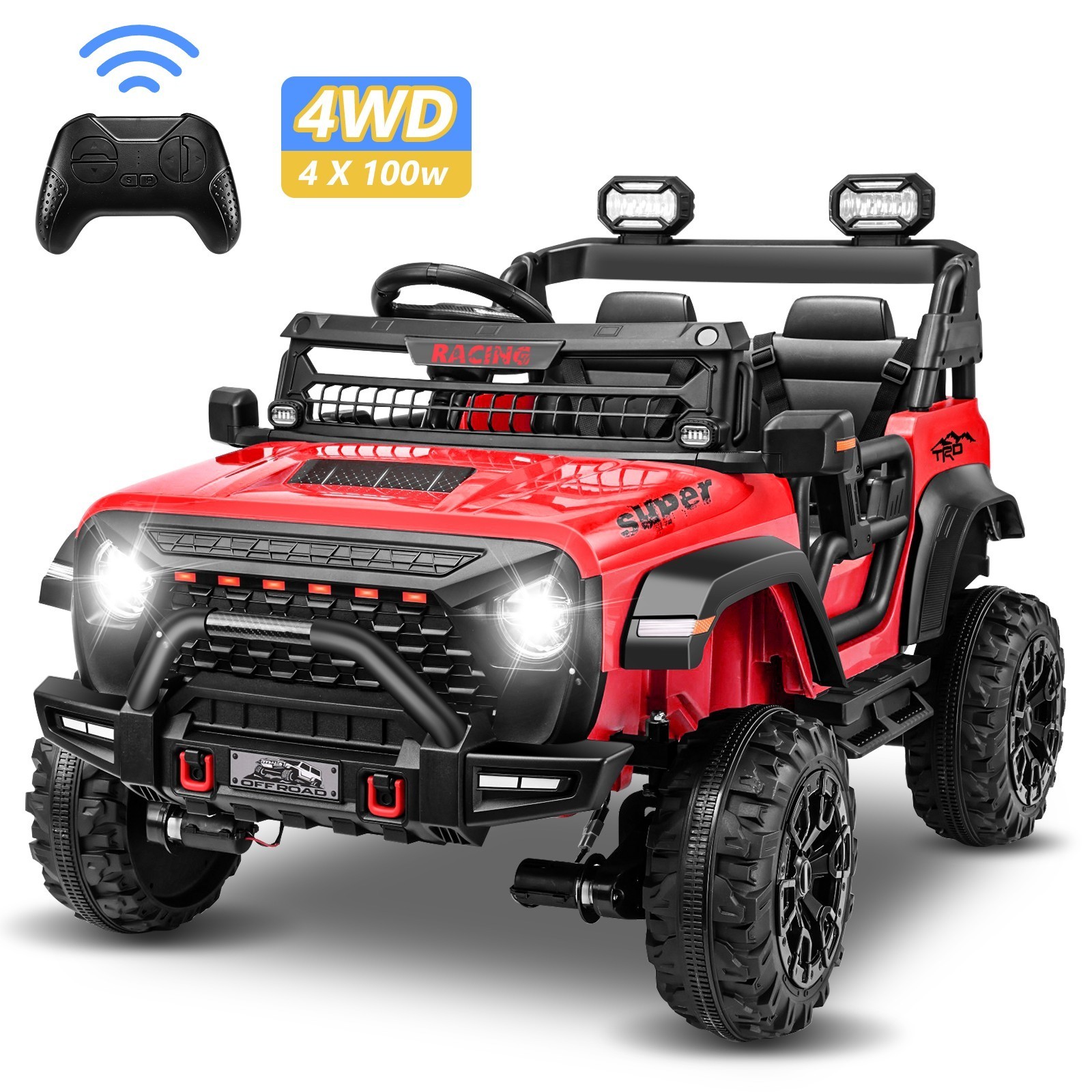 24V Ride on Car 2 Seater Powerful Wheels w/ Remote Control Bluetooth LED Lights~