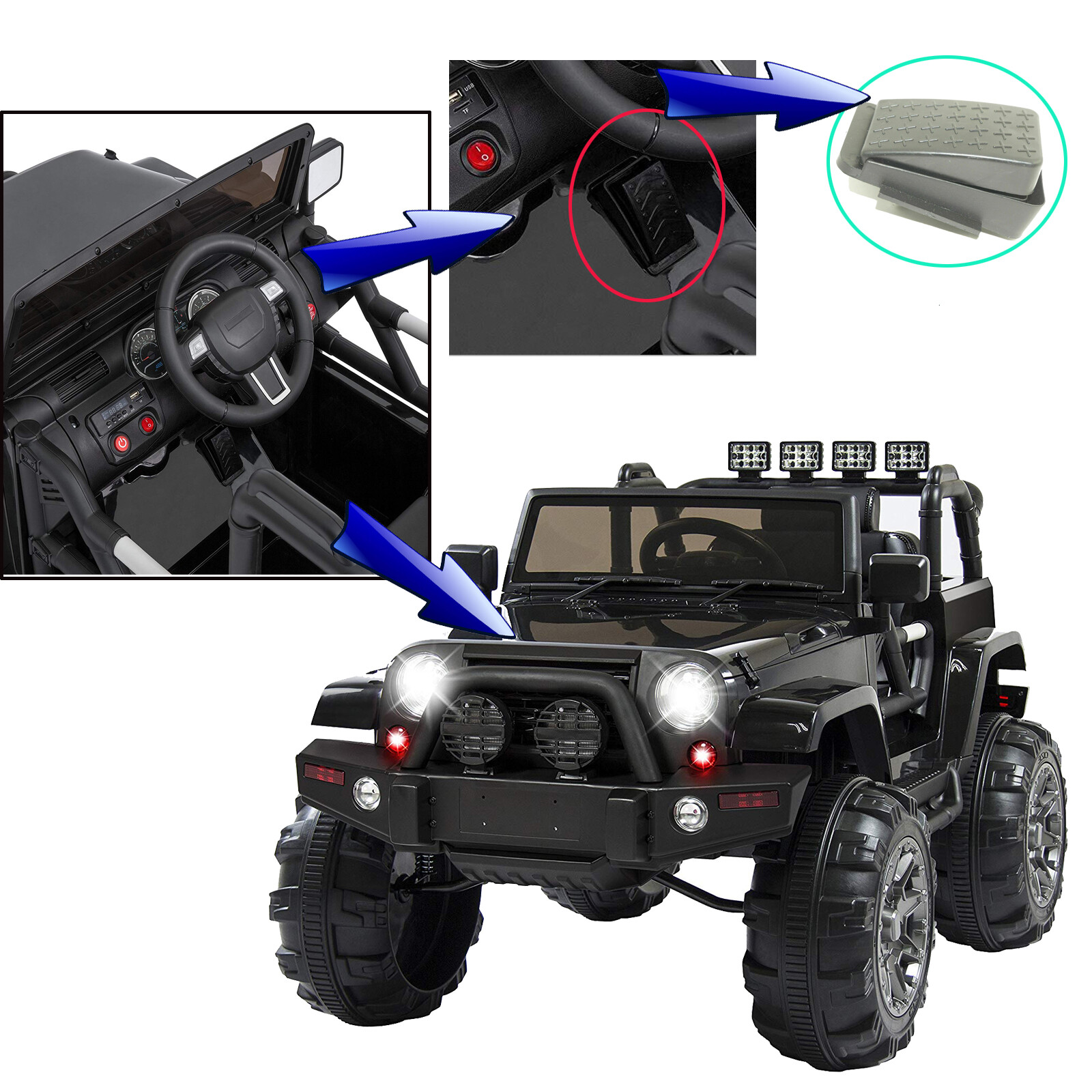 Pedal Reset-Control For 6V 12V Kids Electric Ride On Car Bike Scooter Buggy Quad
