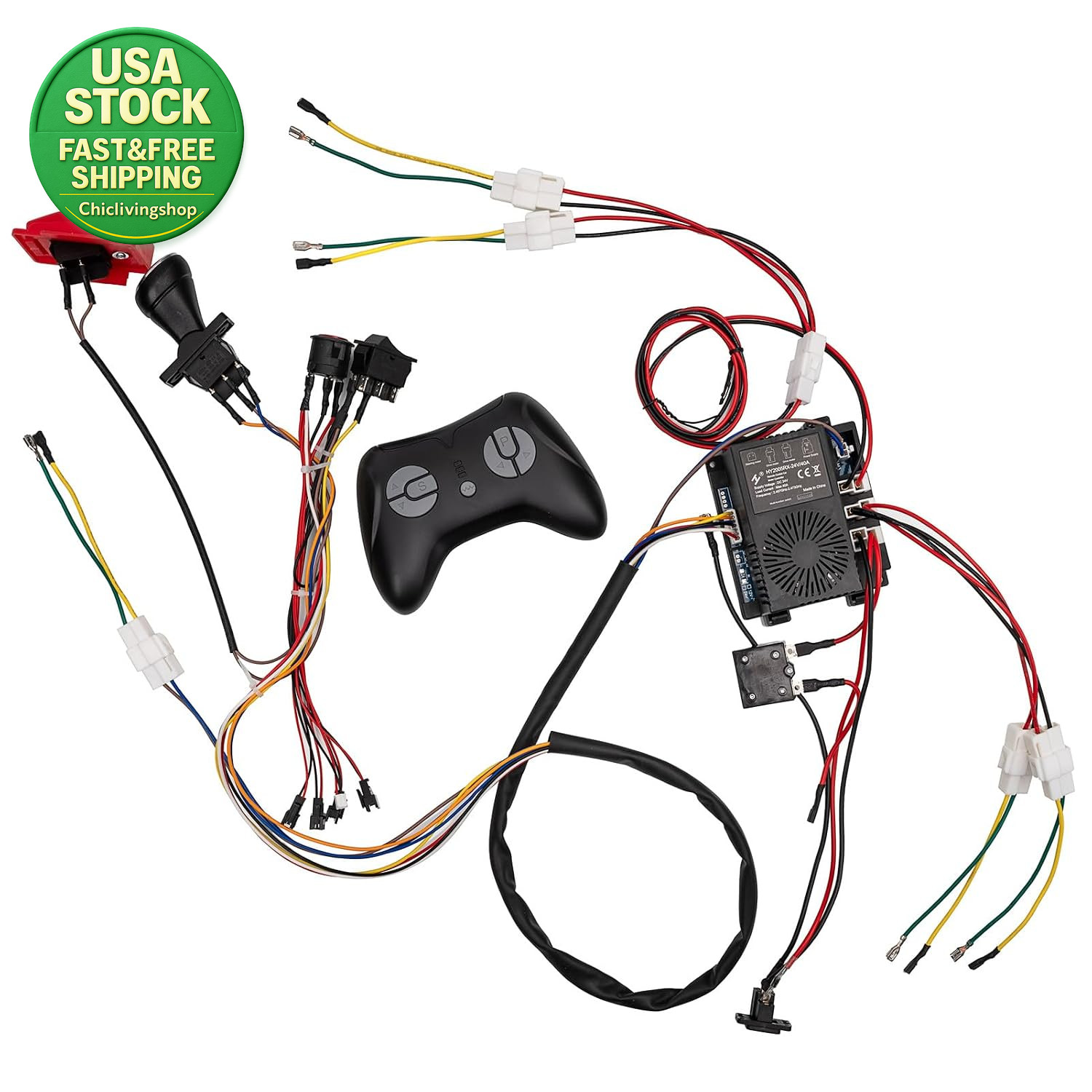 24 Volt Wire Harness Conversion Kit for Kids Ride on Toys Power Wheels DIY