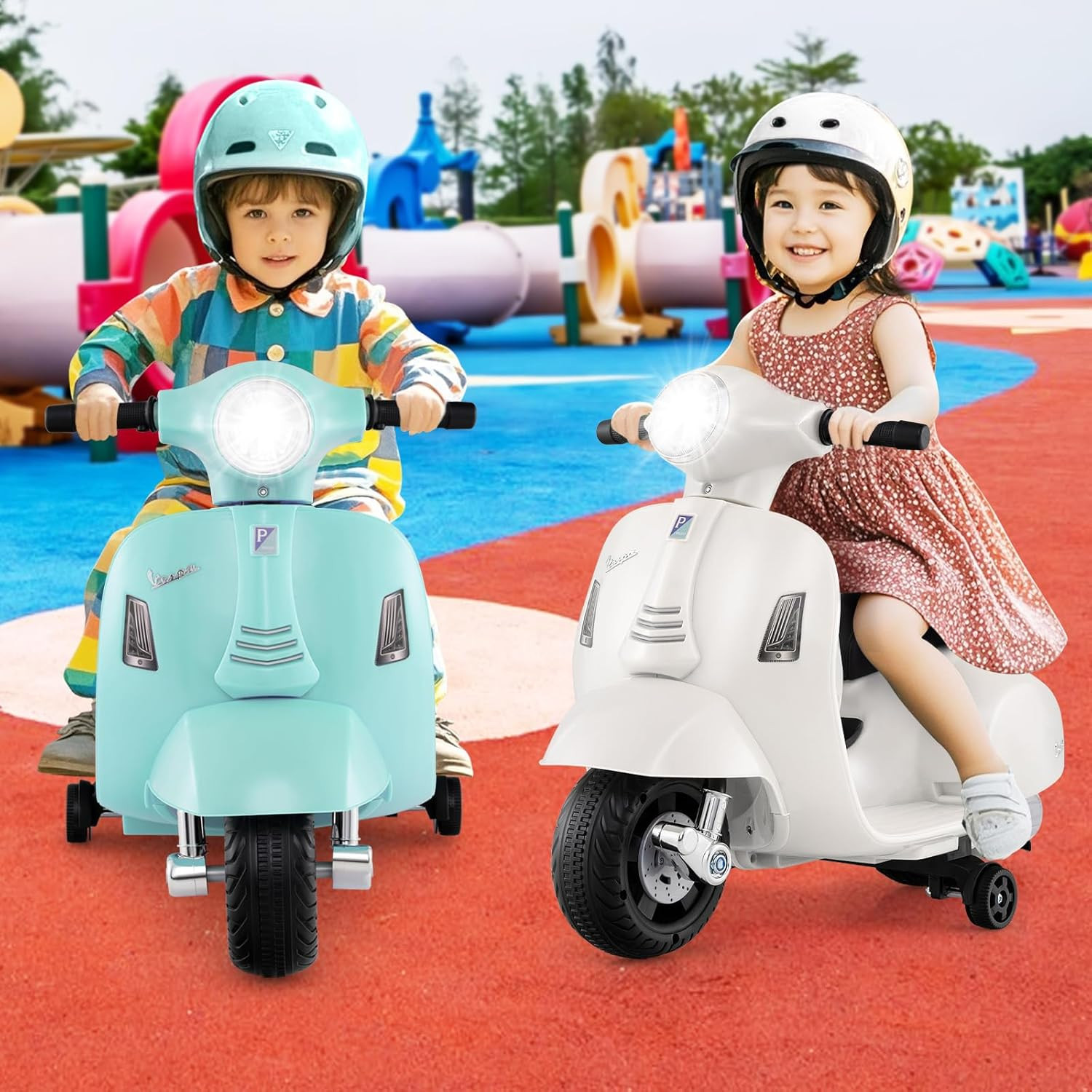 Licensed Vespa Kids Motorcycle by , 6V Battery Powered Motorbike for Toddlers wi