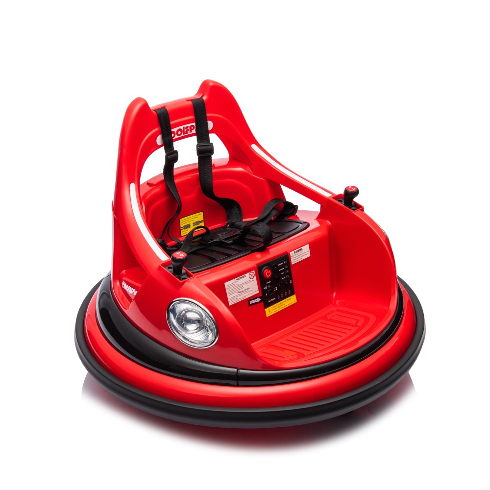12V Ride On Bumper Car Electric Car 2-5 Years LED Bluetooth 360 Degree Spin Belt