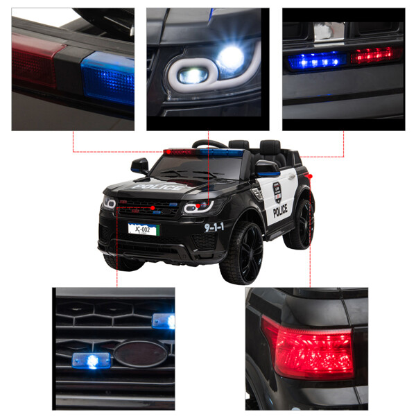 Ride On Car Electric Police Kids Toys Battery 3 Speed Remote Control Alarm Light