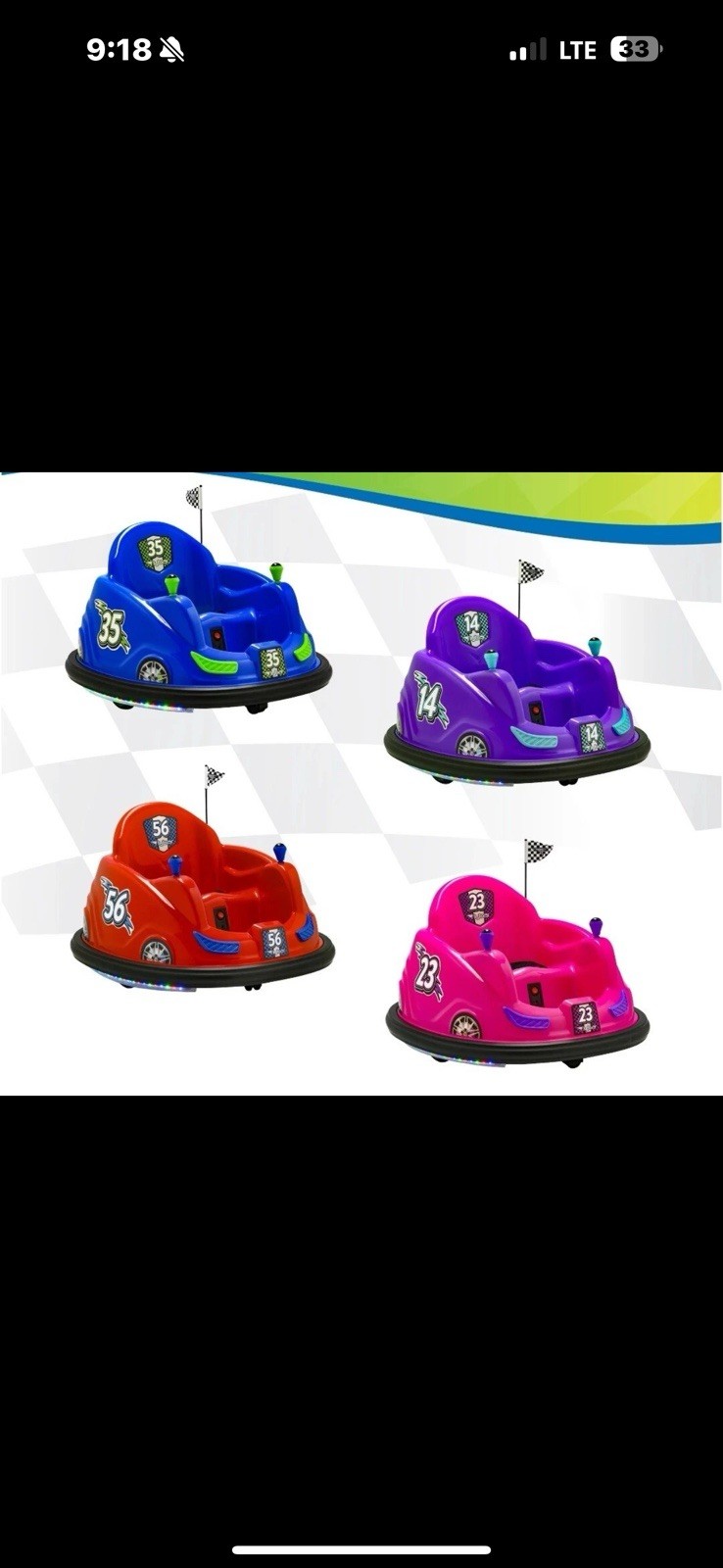 Flybar 6V Battery Powered Ride On Bumper Car W/Fun LED Lights – Blue – New