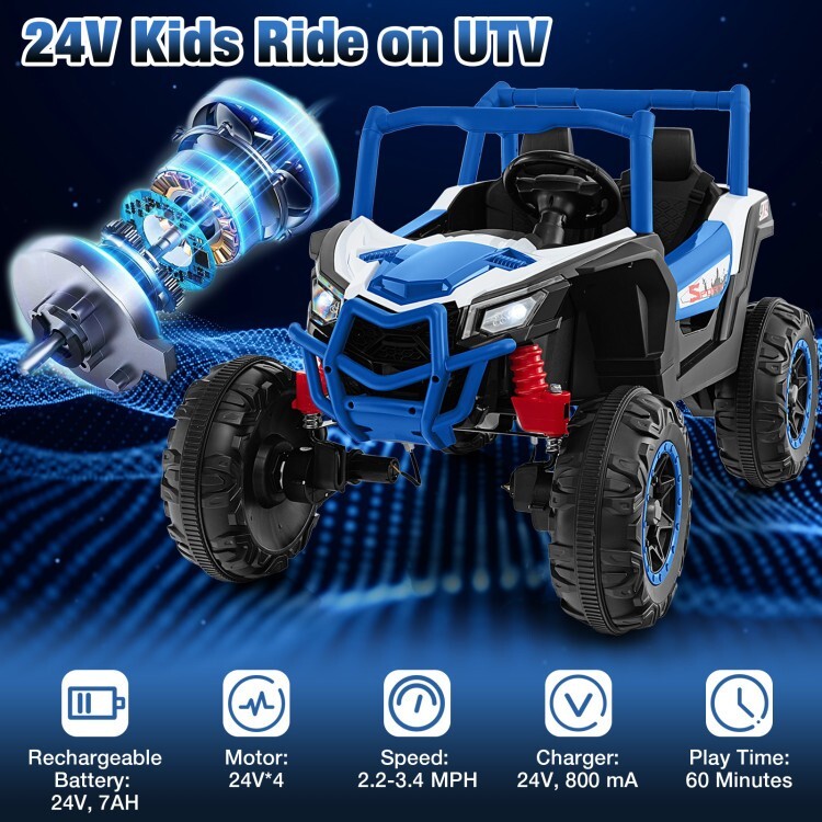 2-Seater Kids Ride on Electric UTV 24V battery Gift Kids w/2.4G Remote Control