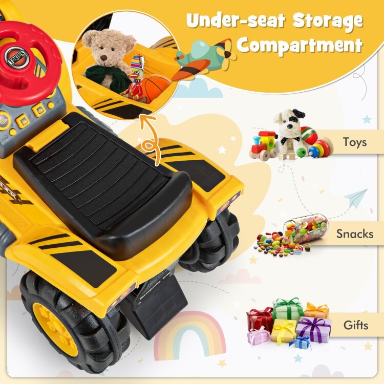 6V Battery Electric Kids Ride-on Bulldozer Toy Gift Kids With Adjustable Bucket