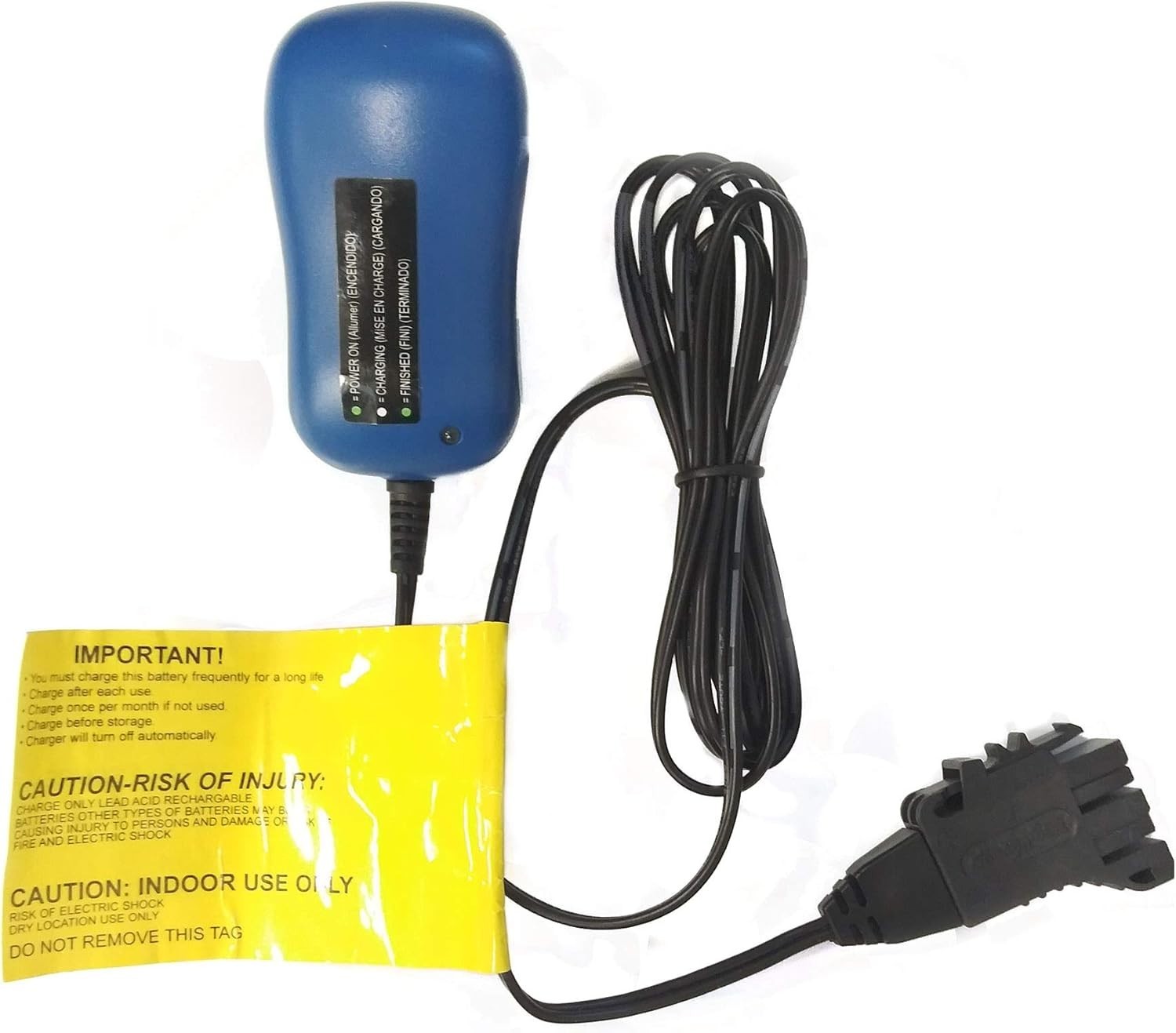 Official 12 Volt Battery Charger with 1A Current for Safe Vehicle Charging