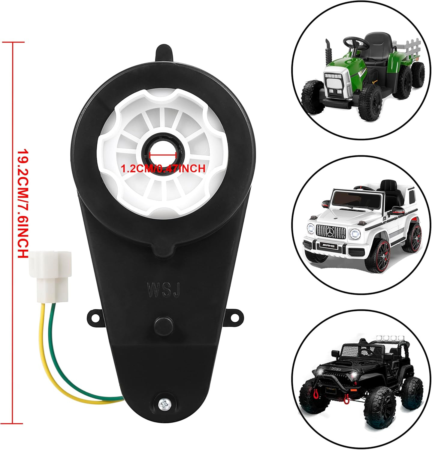 2Pcs 24V 40000RPM Kids Ride on Car Gearbox Motor Power Wheels Motor Gearbox Upgr
