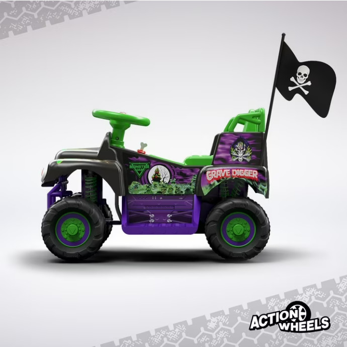 6V Grave Digger Ride-On Monster Truck Car Monster Jam 18-36 Months Kids Toy